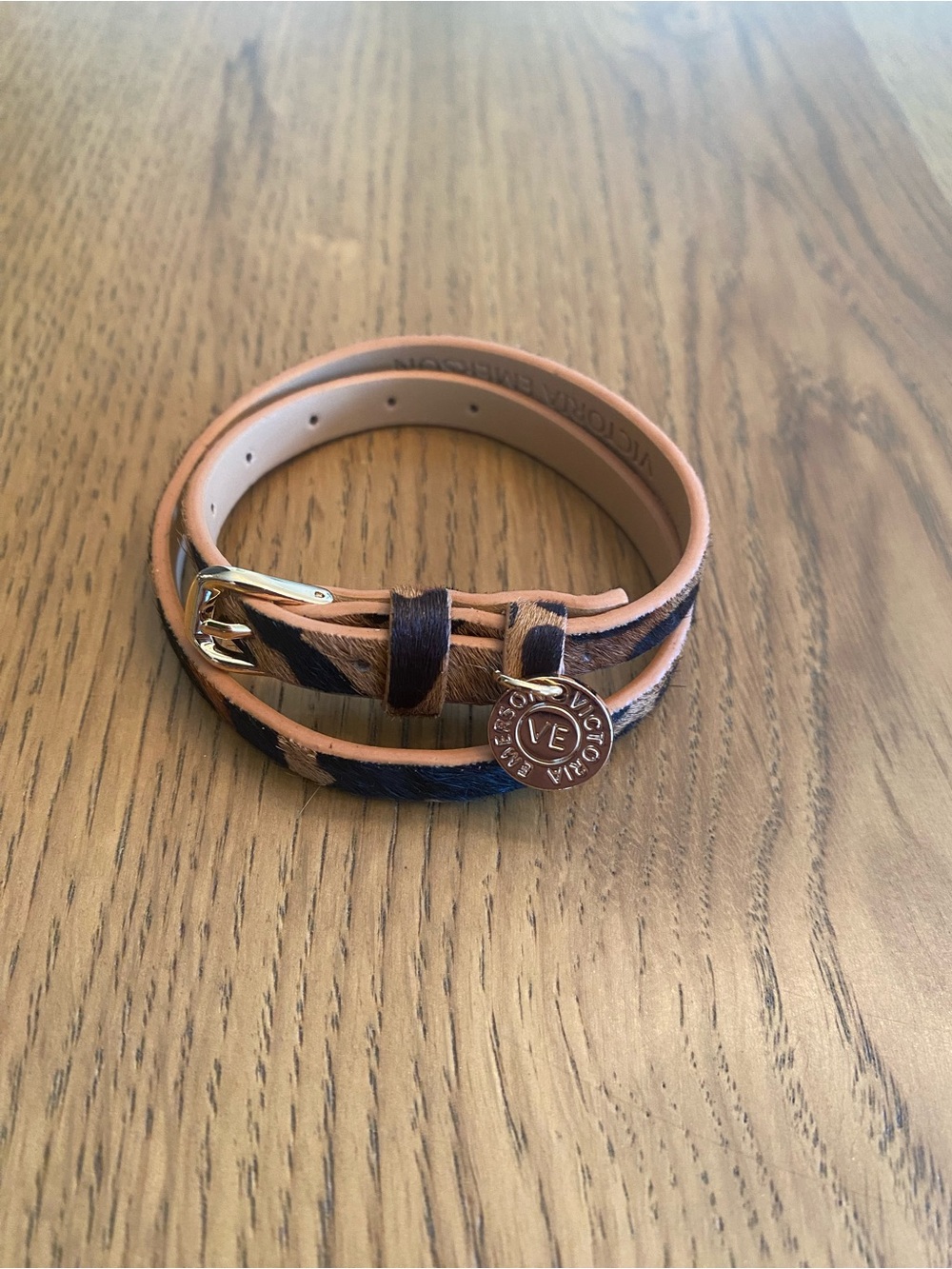 Victoria Emerson Leopard Tan & Black Wrap Bracelet